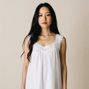 White Lacy Swiss Dot Ladies Nightgown Sleepwear